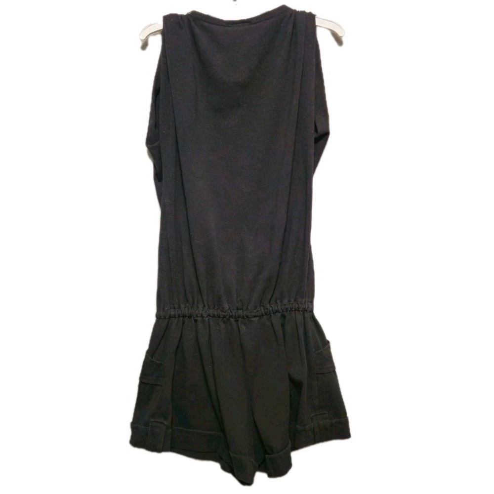 REALITEE Womens Romper Large Black Sleeveless Drawstring Cotton‎ Stretch Casual